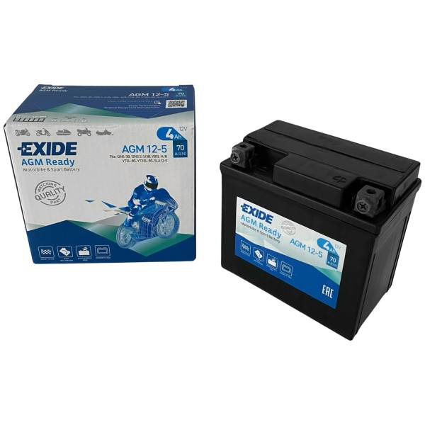 Baterie Moto Exide AGM Ready Motorbike & Sport Battery 4Ah 70A 12V YTX5L-BS EXIDE READY